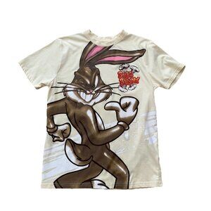 Looney Tunes Bugs Bunny Shirt Mens Medium Yellow Graphic T-shirt Short Sleeve